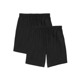 Fruit of the Loom Men's Eversoft Cotton Shorts with Pockets (S-4xl), 2 Pack-Black