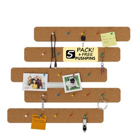 Bakhir1 Cork Board Strips For Walls A Strong Adhesive Cork Board For Office 5 Cork Strips Bulletin Bar Strip With Pushpins For A Small Cork Board For Office Wall