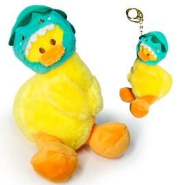 Cute Duck Stuffed Animals for Girls and Boys, Mini Yellow Duck Plush Toys Key Chain, Soft and Fun Dinosaur Style Duck Toy, Small Stuffed Animal for Kids Gifts and Party Favors, Classroom Prizes