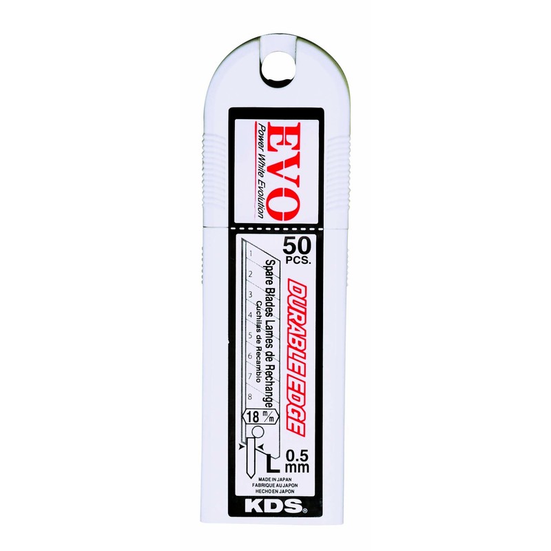 KDS LB-50EVO Heavy-Duty, L-Size (18mm), 8-Segment Snap-Off EVO Blades, Steel,