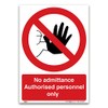 No admittance Authorised personnel only Sign - A3 1mm Rigid