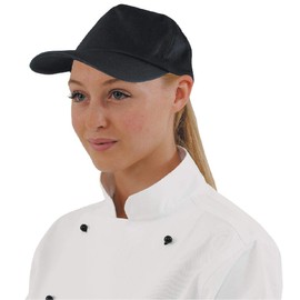 Whites Chefs Clothing A219 Whites Baseball Cap, Black