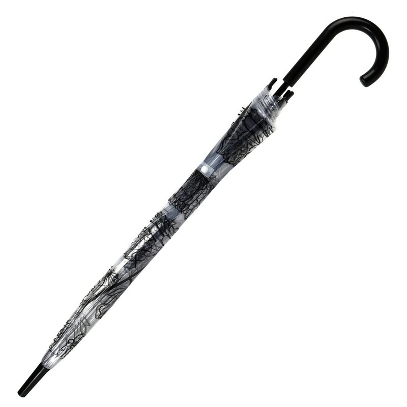 Umbrella Transparent Dome Automatic Flower Motif, transparent