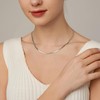 Foyjoey White Gold Plated 3 mm Herringbone Necklace for Women