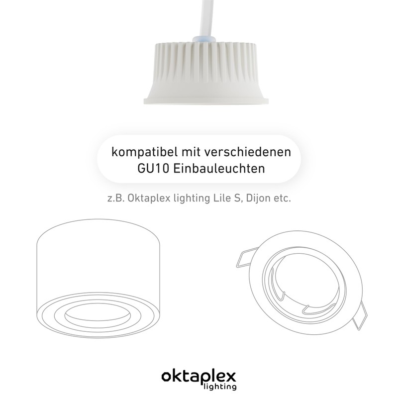 Oktaplex Set of 6 LED Module GU10 Replacement 230 V