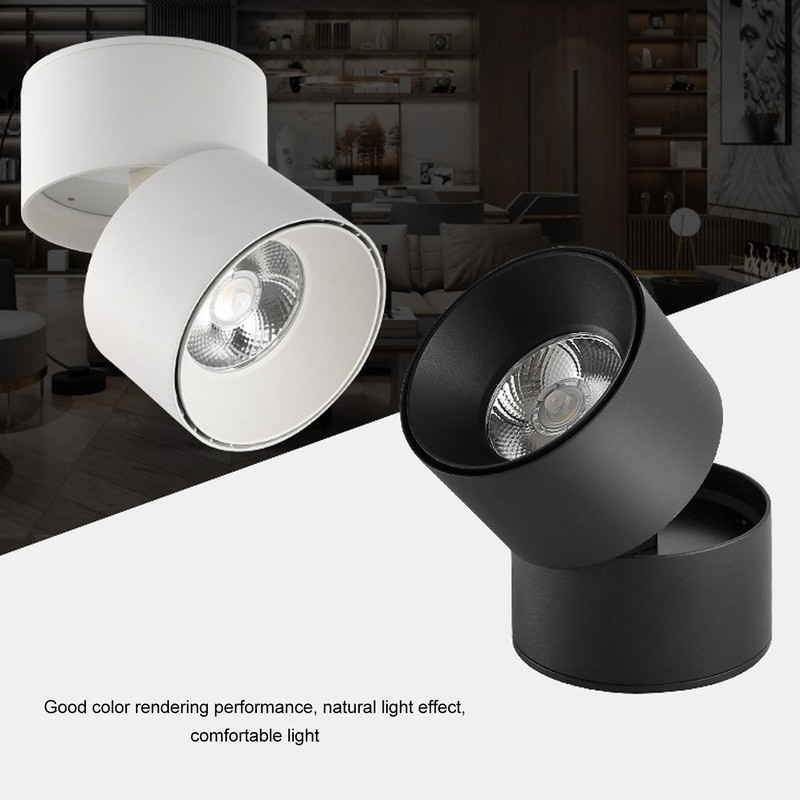 Surface Mounted Anti Glare Led Ceiling Light Foldable Rotating Spotlight