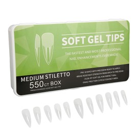 ZJchao 550 Uds. Uñas Largas y Transparentes, Ultrafinas Talladas Libres de Molienda, Uñas Postizas Semiesmeriladas, Puntas de Extensión de Postizas para Bodas, Citas y Fiestas (Gota de agua)