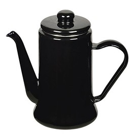 Pearl Metal HB-2583 Cafeteria Enameled Coffee Pot 3.3 gal (1.1 L) Black
