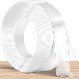 LeBao Double Sided Tape Heavy Duty, 16.4FT Double Sided Mounting Tape, Nano Tape, Clear Adhesive Tape for Wall Tape Sticky Poster Carpet Decor