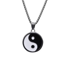 ShiQiao Spl Yin Yang Necklace for Women Men Tai Chi Pendant Necklace Chirstmas Birthday Gifts for Boys Girls