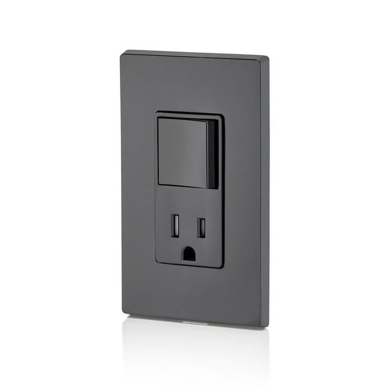 Leviton Decora Combination Switch and Tamper-Resistant Receptacle, T5625-E, Black