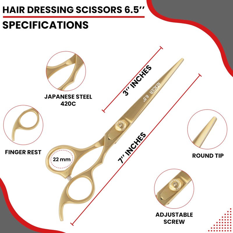 Nixcer Hair Cutting Scissors -Sharp Razor Edge Blade Hair Shears