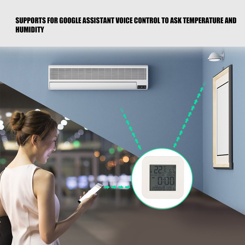 Smart WiFi Temperature Humidity Sensor 2.4GHz Wireless Phone Remote for