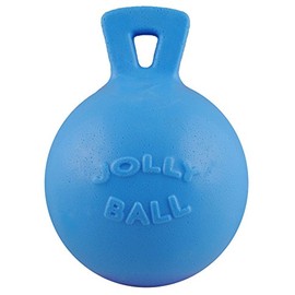 Jolly Pets Dog Tug-N-Toss Toy Ball, 6-Inch, Blueberry (406 BB), All Breed Sizes