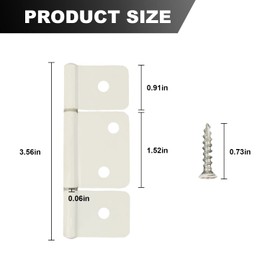 Screw Man Bifold Door Hinges Bifold Butt Cabinet Hinges Three Leaf Non-Mortised Hinge White with Screws (2 Pack) for Mobile Home & RV Interior or for Furniture Windows Cupboard
