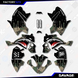 Factory EFX Inc Woodland Savage Camo Racing Graphics kit fits Polaris Outlaw 110 ATV Decal 15-22
