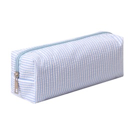 Fufumin Cute Pencil Case Capacity Pencil Pouch Aesthetic Pen Bag Office Stationery Organizer Simple Sturdy Multifunctional Cosmetic Pouch (Light Blue)