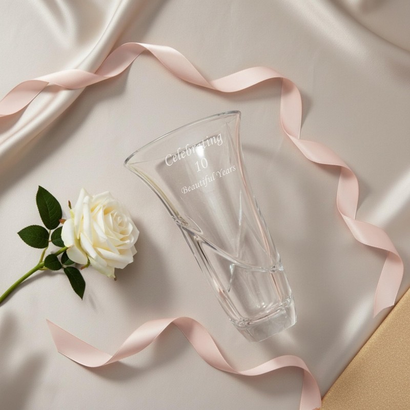 Vera Wang Wedgwood Love Knots Vase 10", Clear