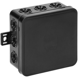 Miratic Junction Box Waterproof IP54 Junction Box Outdoor Waterproof with 12 Rubber Nozzles Junction Box Surface-Mounted Robust and Safe Electrical Installation for Outdoor Use (Black)