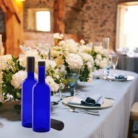 Cornucopia Brands Plastic Wine Bottles (10-Pack, Blue); Empty PLASTIC Bordeaux-Style Wine Bottles w/Screw Caps and Seals