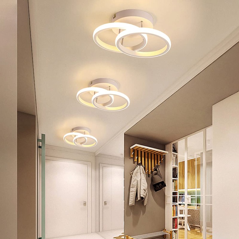 Ceiling Light 2 Circles LED Small Bedroom Lighting Ceiling White