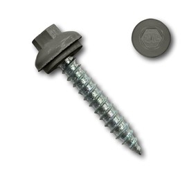EAGLE 1 Long-Life Metal Roofing Screws: #14 x 1.5 Dome Cap Metal Roofing Screw (250-Count), Self-Tapping Tip, EPDM Washer, Multiple Colors/Includes 5/16" Magnetic Hex Bit Driver (Charcoal, 250)
