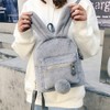 Women Bunny Backpack Plush Mini Fluffy Rabbit Ear Backpack Fuzzy