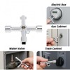 HONGLINSONG 4-Way Panel Key, Square Utility Cross Electric Box Wrench,