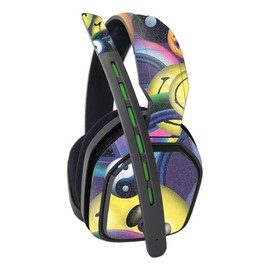 MightySkins Glossy Glitter Skin Compatible with Astro A10 Headset - Peace Smile | Protective, Durable High-Gloss Glitter Finish | Easy to Apply and Change Styles | Made in The USA