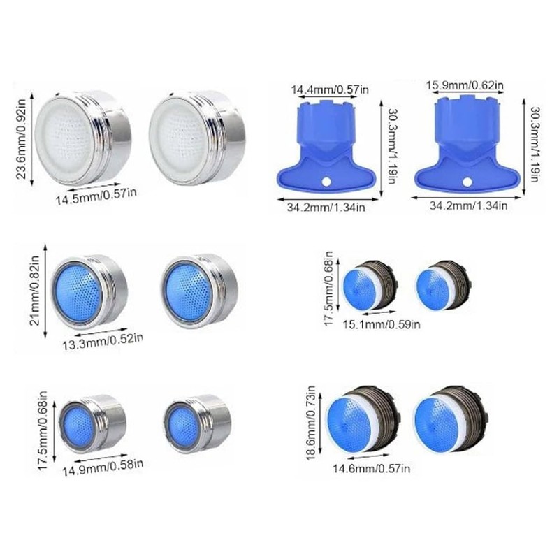 CENPEK 10 Set Tap Aerator M18/M20/M22/M24, Water Saver Tap Filter