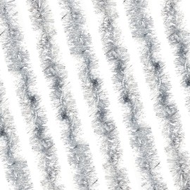 Rocking Party Luxury Thick Wide Metallic Christmas Tinsel Decoration (4 meters, Silver)