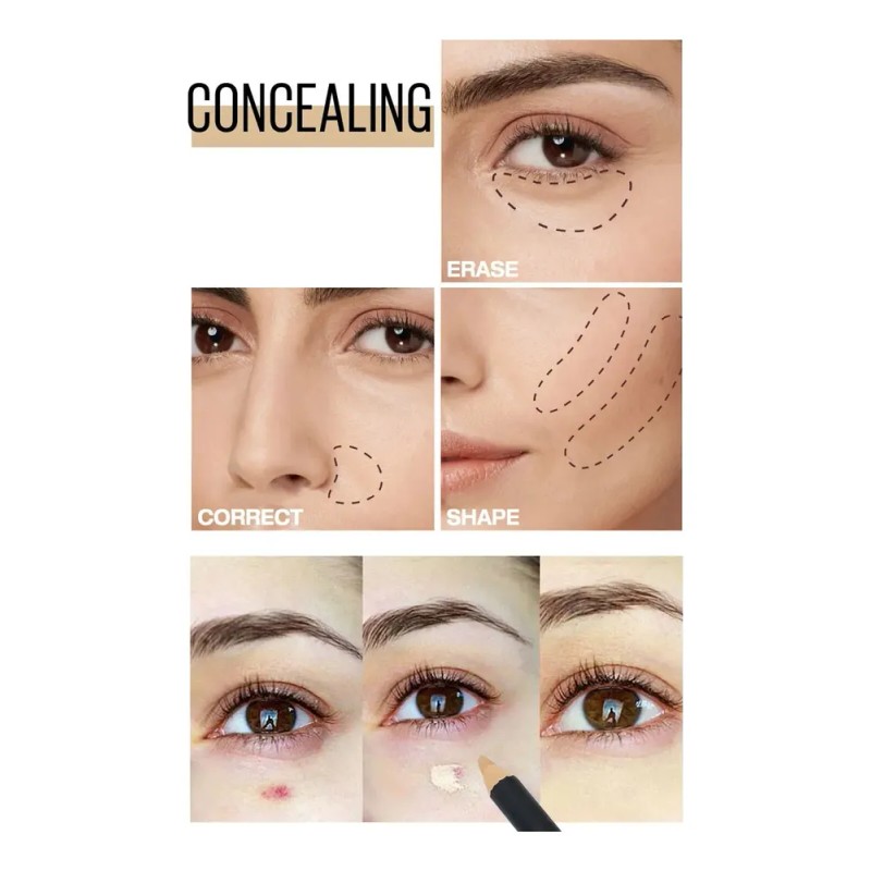 Lápiz Corrector Tft Para Rostro De Doble Cara Debajo De