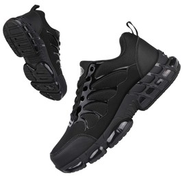 LIANGGO Steel Toe Sneakers for Men Women Safety Composite Toe Lightweight Work Shoes Indestructible Air Cushion Zapatos de Trabajo para Hombres Mujer 42.5 Black