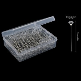ZZHXSM 100PCS 2 Inch Crystal Diamond Bouquet Pins Upholstery Fixing Tool for Wedding Floral Bridal Hair Accessories Jewellery Decoration DIY Crafts Sewing