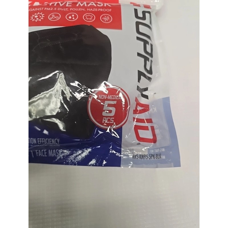 kn95 SupplyAID 5-Pack KN95 Protective Face CE/ECM Certified GB2626 Standard