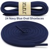 DELELE Oval Athletic Shoelaces Half Round Shoe Laces Navy Blue