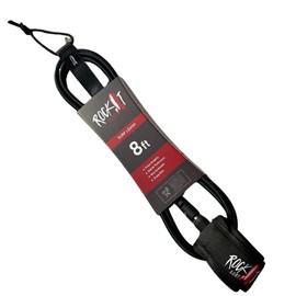 Rock It Surf Premium Surfboard Leash, 6ft & 8ft Surf Board Leashes, 7mm Legrope Strap for Shortboard or Longboard Made with Recycled Materials, Extra Strength Velcro & Stainless Swivels (8ft)