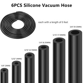 Dmopipp Vacuum Line Kit, 6PCS 5Ft Vacuum Hose Automotive With 64PCS Vacuum Line Connectors for Variety Car Piping System Automotive Replacement Vacuum Hoses