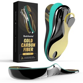 Bukihome Aerospace-Grade Carbon Fiber Insoles - Sports & Daily Use - Lightweight Arch Support - Energy Return - Injury Prevention - Trim-to-Fit Design - Durable for 24 Months - M