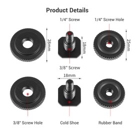SmallRig 3/8" to 1/4" Inches Tripod Mount Screw to Flash Hot Shoe Mount Adapter Monitor Bracket for Camera and Monitor, Pack of 2-1631
