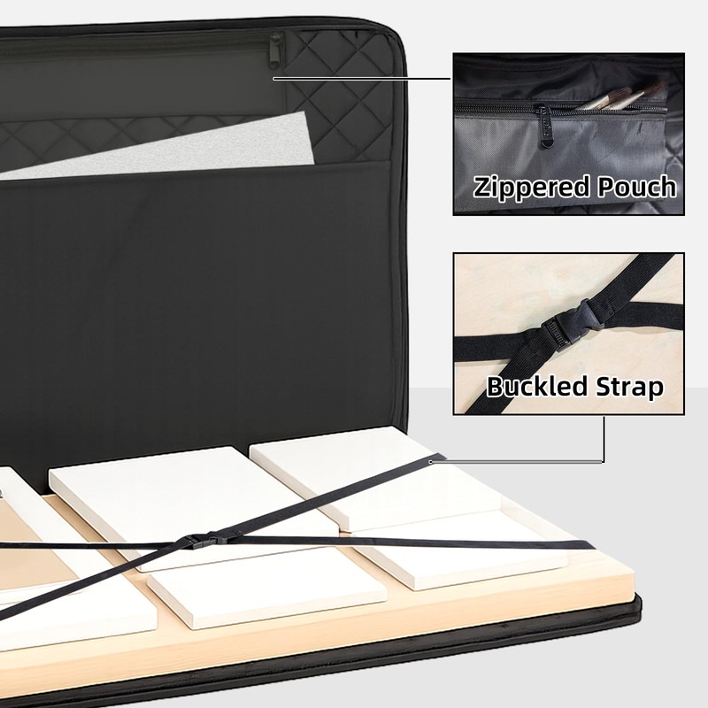 JJRING 18x24 Quilting Portfolio Bag, Lightweight Black Art Canvas Portfolio