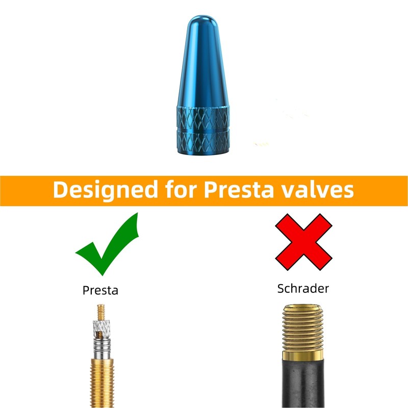 HZJD Bike Presta Valve Caps, Sky-Blue(2 Pack)