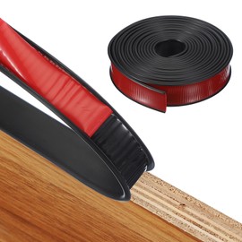 MECCANIXITY TPE U-Shape Edge Banding Self Adhesive Flexible Veneer Edging Trim 1-9/16 Inch x 20ft Furniture Edge Protector for Shelf Cabinet Table Repair Restoration (Black)