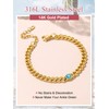 FOCALOOK Crystal Ankle Bracelets for Women March Birthstone Ankle Jewelry
