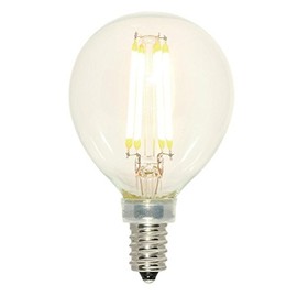 Westinghouse 5023100 4 (40-Watt Equivalent) G16-1/2 Dimmable Clear Filament Candelabra Base LED Light Bulb, Single Pack