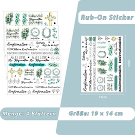 FloraVigo Rub On Sticker Approx. A5 19 x 14 cm Saying Decoration for Birthday, Keraflott, Wedding, Home, Wiping Film for Furniture, Glass, Wood, Photo Album, DIY Decoration, Sticker Aesthetics (4