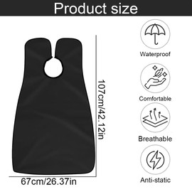 Beard Apron Bib for Beard for Shaving Haircut, Shaving Cape, Non-Stick Hair Catcher Care Cloth with 2 Suction Cups, for Barber, Hair Salon, Gifts for Men, Black