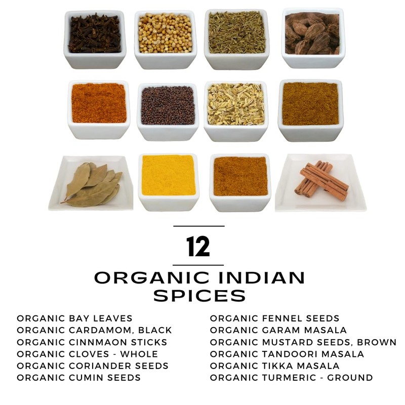 Cpise Organic Spice Starter Set with Whole Spices Included