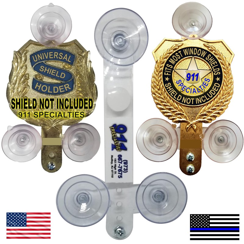 Heavy Duty Police Shield Holder for Car Window - Fits