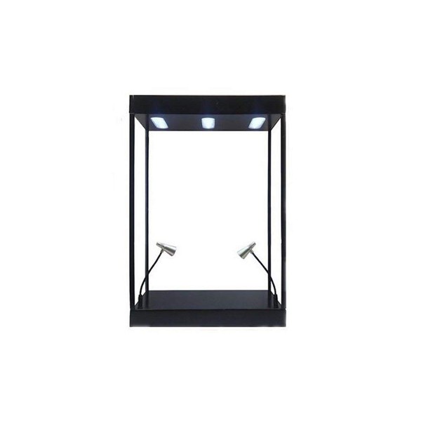 ModelToyCars Large LED Lighted Display Case, Black 9926MBK - Display